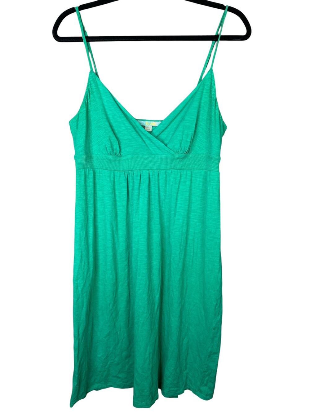 Boden Spring Summer Sleeveless V Neck Green Blue Teal Mini Sundress Size 6R